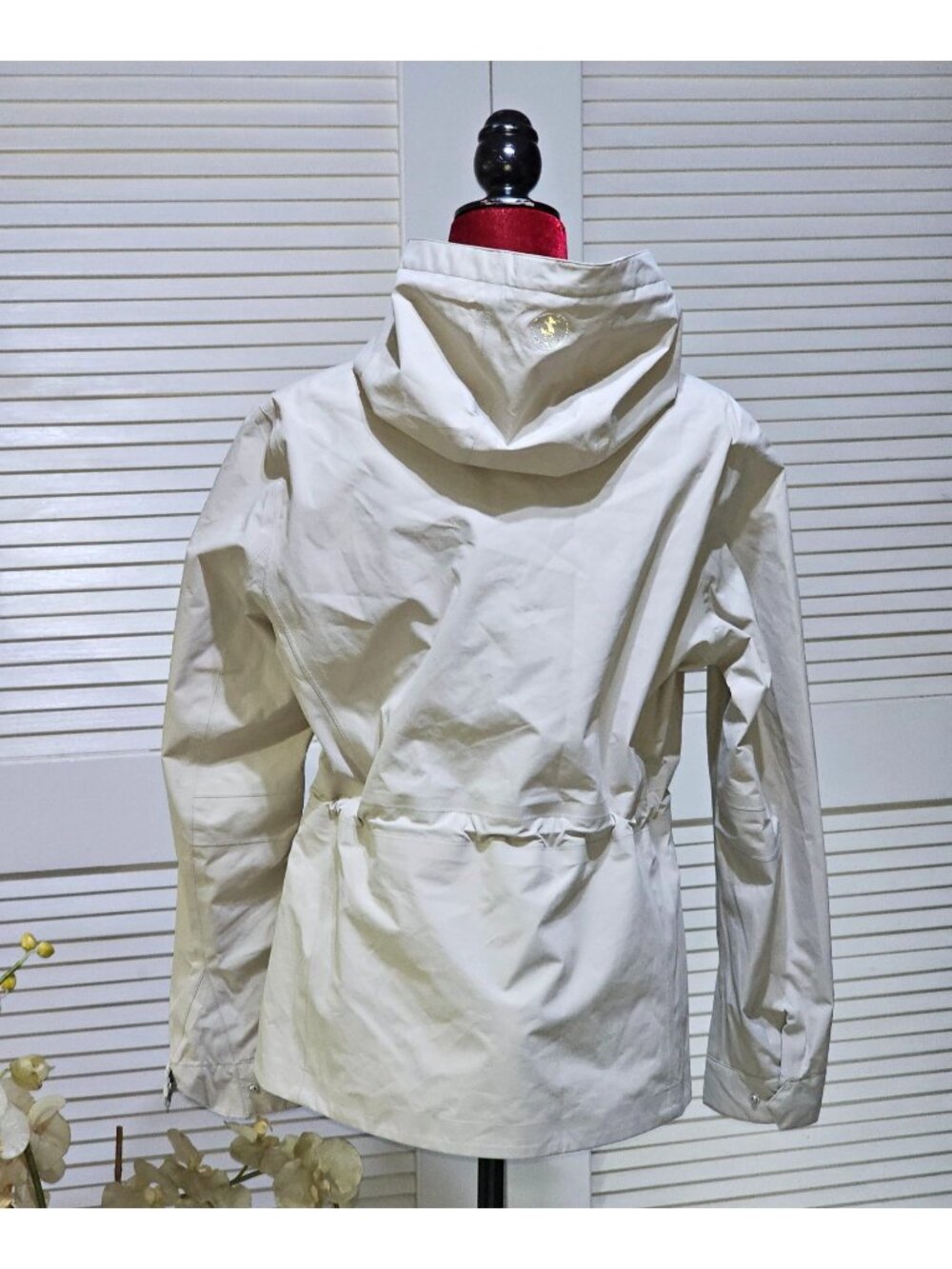 NWT Save The Duck Women's Beige Pro-Tech Waterproof Hooded Jacket Size 4 2616 - Picture 4 of 13